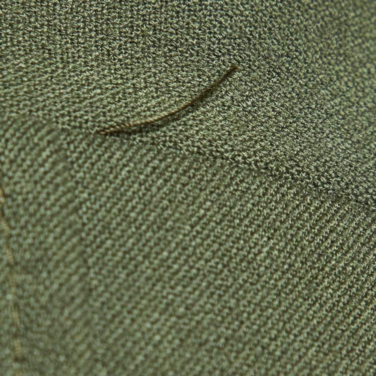Pre Owned Elisabetta Franchi Celyn B. Olive Green Cady Bolero Jacket XL