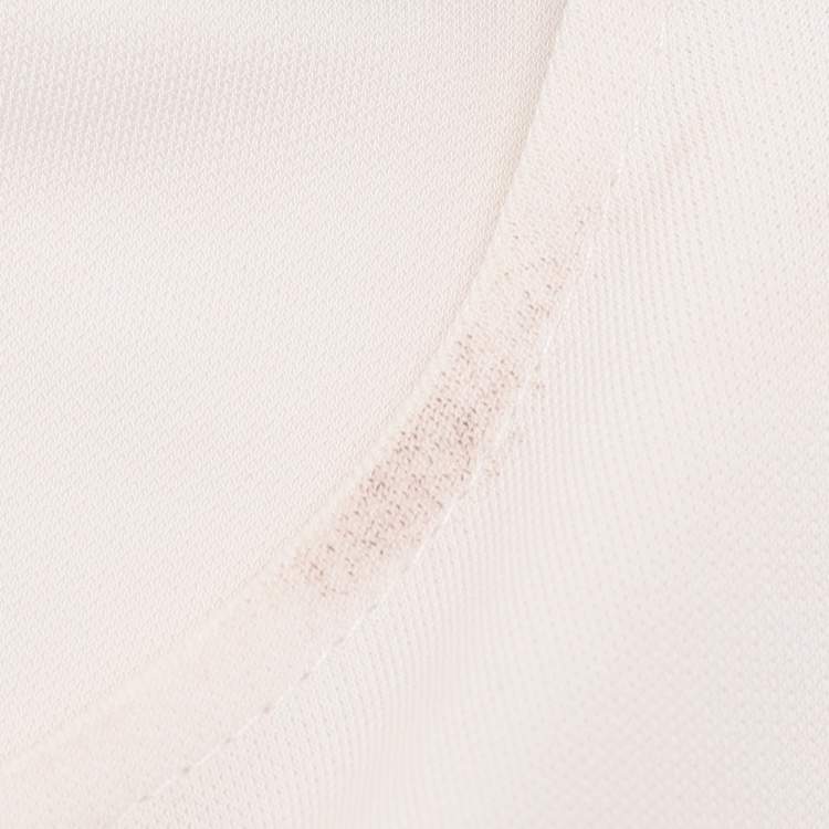 Pre Owned Elisabetta Franchi Cream Knit Fabric Long Sleeve Blouse XL