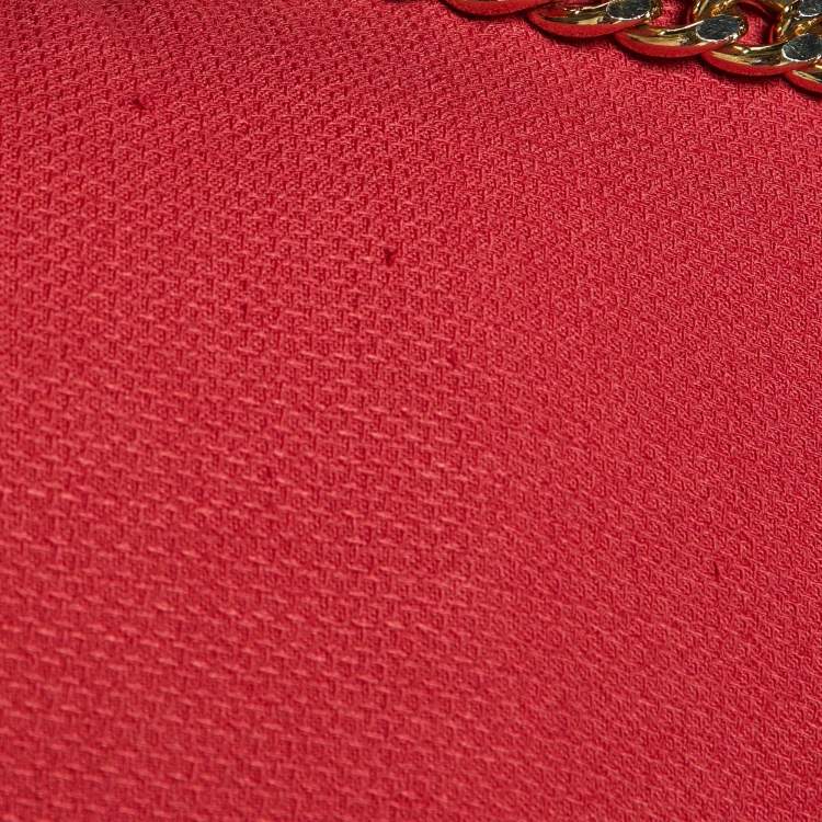 Pre Owned Elisabetta Franchi Rouge Pink Crepe Chain Detail Zip Up jacket L