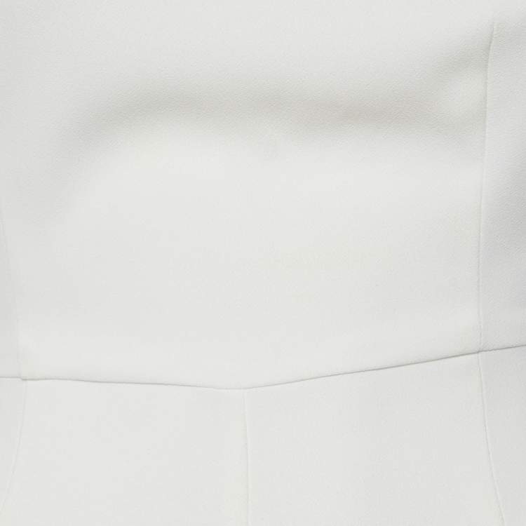 Pre Owned Elisabetta Franchi White Crepe One-Shoulder Jumpsuit S