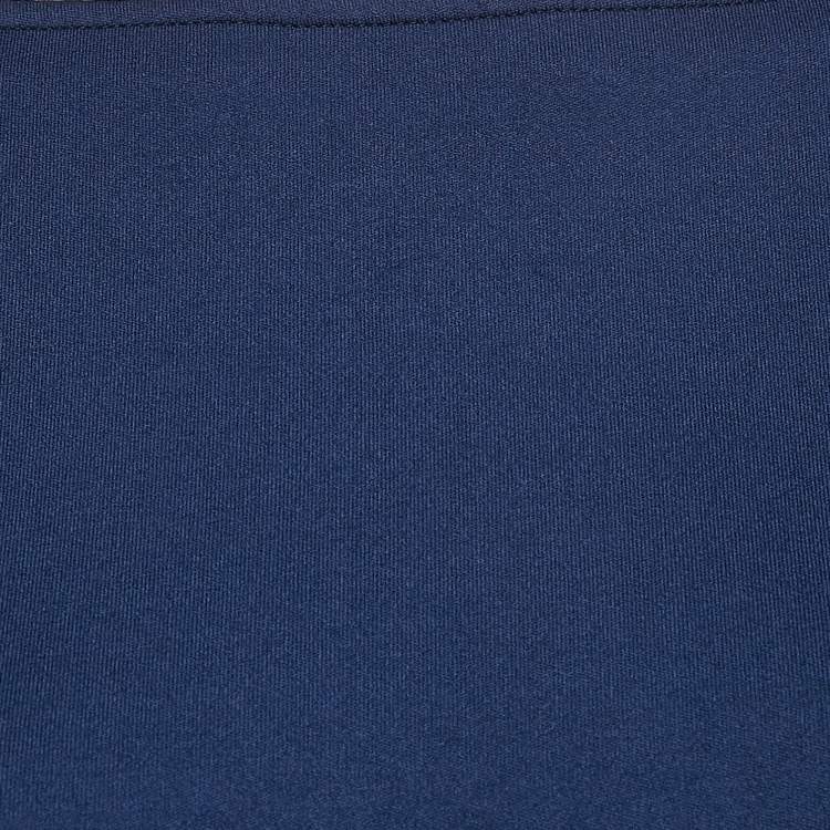 Pre Owned Elisabetta Franchi Navy Blue Jersey Zip Detail Mini Dress M