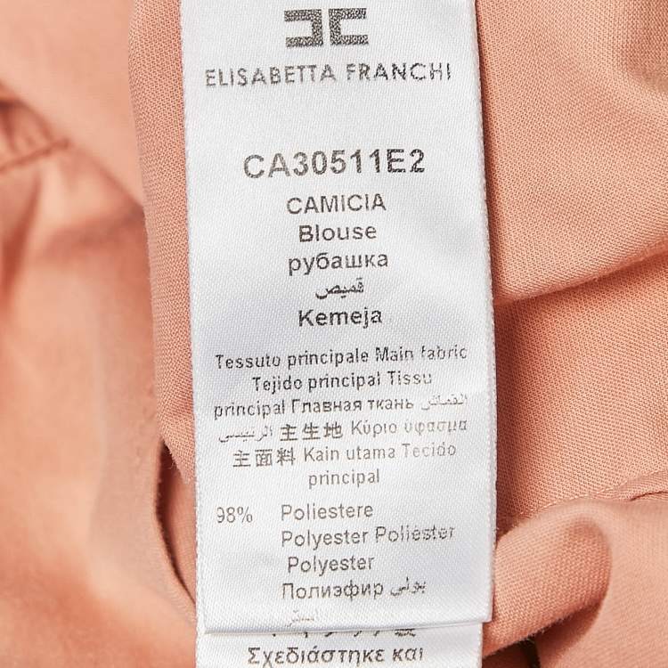 Pre Owned Elisabetta Franchi Light Orange Pleat Detail Corset Blazer S