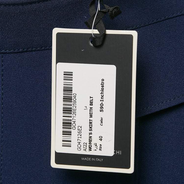 مملوكة مسبقًا Elisabetta Franchi Blue Jersey Studded Pencil Skirt S