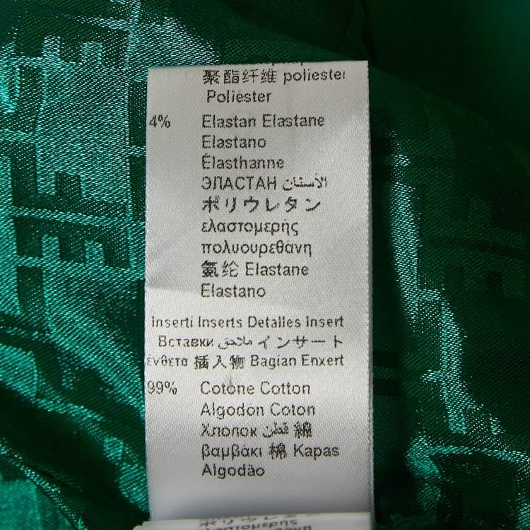 Pre Owned Elisabetta Franchi Green Crepe Fringed Mini Dress S
