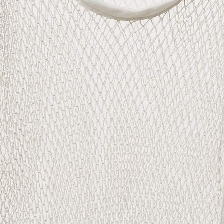 Pre Owned Elisabetta Franchi White Mesh Sheet Tank Top M