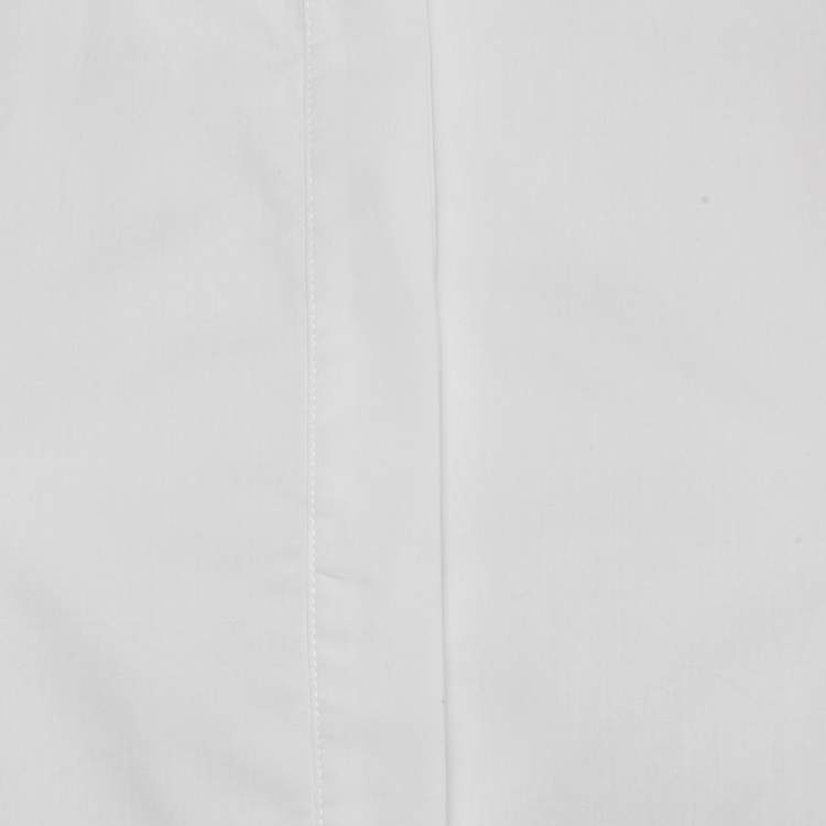 Pre Owned Elisabetta Franchi White Cotton Long Sleeve Shirt M