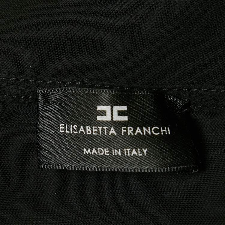 Pre Owned Elisabetta Franchi Black Jersey Full Sleeve Bodysuit M