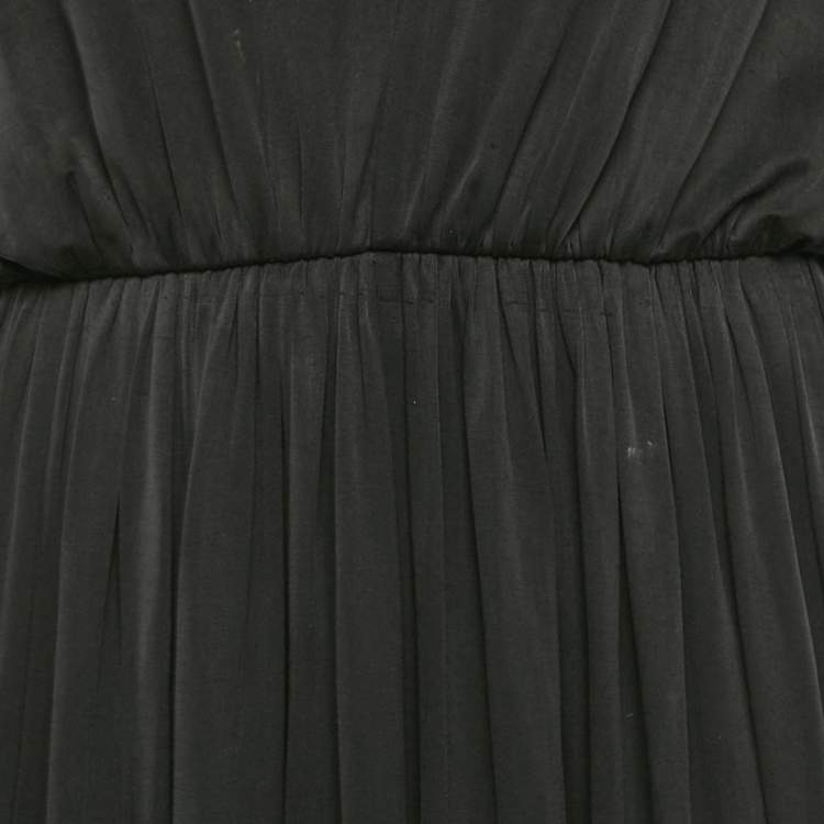 Pre Owned Elisabetta Franchi Black Jersey V-Neck Gown M