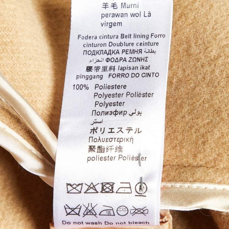 Pre Owned Elisabetta Franchi Beige Wool Belted Overcoat M