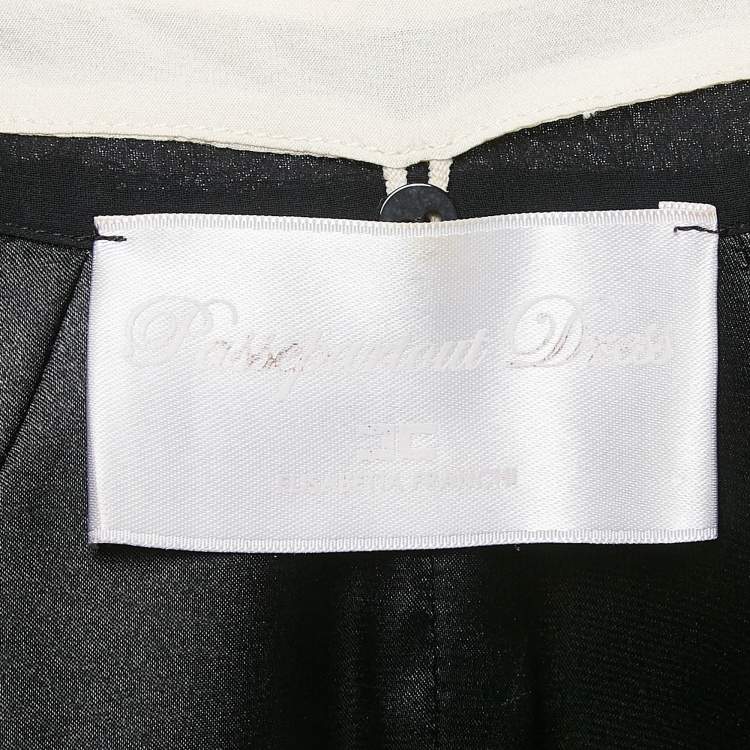 Pre Owned Elisabetta Franchi Black Nylon Ruffle Detail Short Dress M