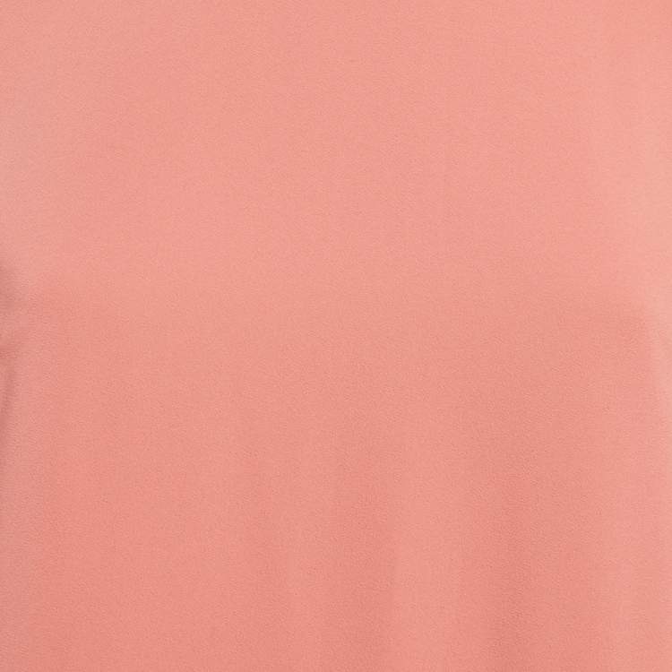 Pre Owned Elisabetta Franchi Peachy Pink Crepe Mini Dress M