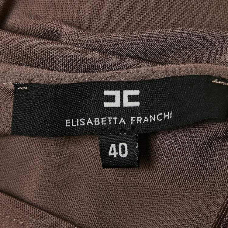 Pre Owned Elisabetta Franchi Mauve Jersey One Shoulder Mini Dress S