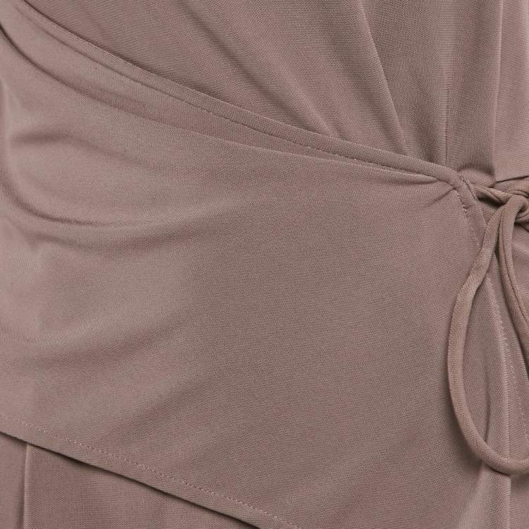 Pre Owned Elisabetta Franchi Mauve Jersey One Shoulder Mini Dress S