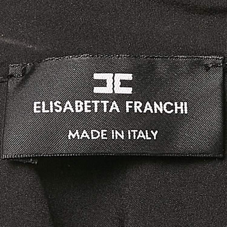 Pre Owned Elisabetta Franchi Black Jersey Cut-Out Bodysuit S