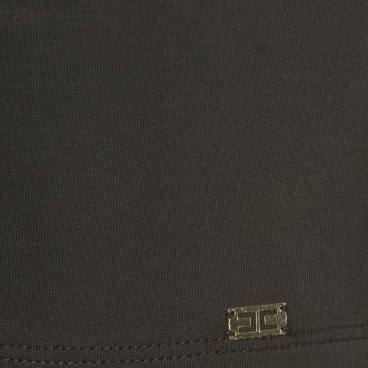 Pre Owned Elisabetta Franchi Black Jersey Ruched Top S