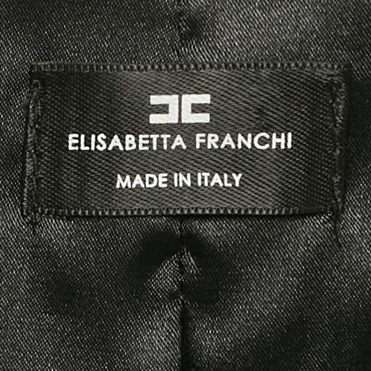 Pre Owned Elisabetta Franchi Black Belted Sleeveless Coat S
