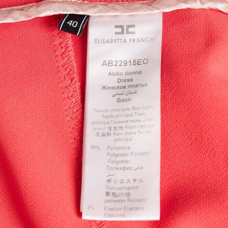 Pre Owned Elisabetta Franchi Pink Stretch Crepe Sheath Dress S
