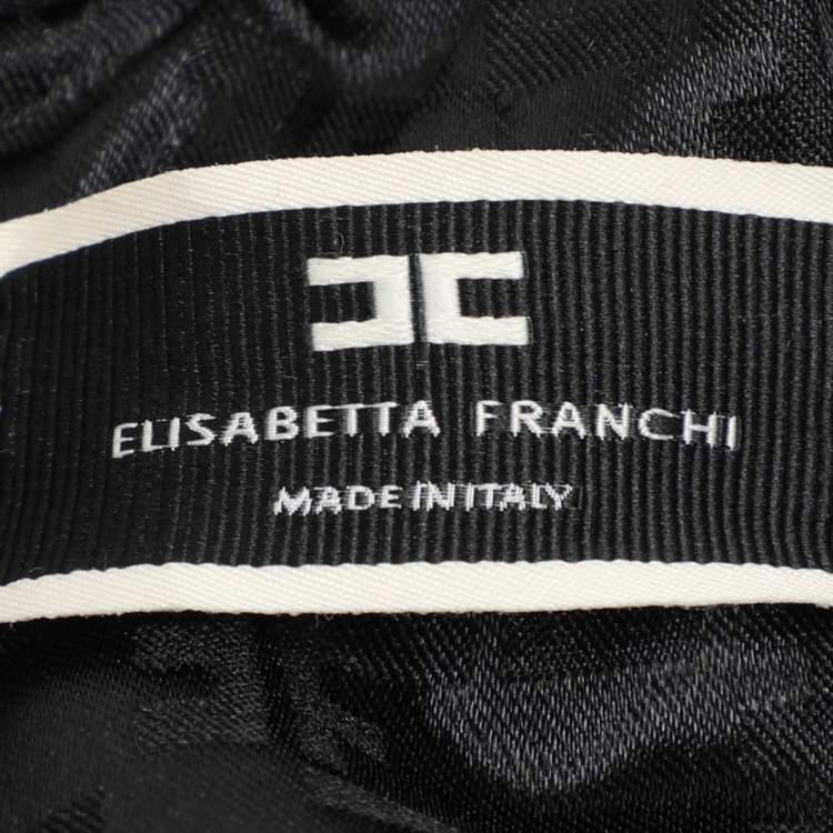 Pre Owned Elisabetta Franchi Black Crepe Double Breasted Jumpsuit M