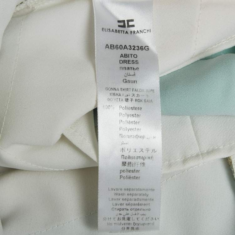 مملوكة مسبقًا Elisabetta Franchi White Crepe Layered Mini Dress M