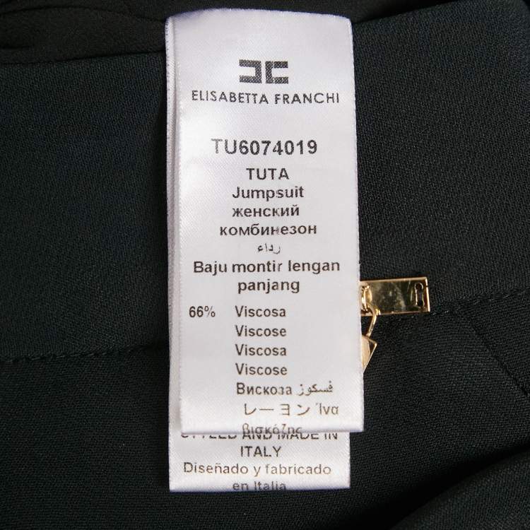 Pre Owned Elisabetta Franchi Black Crepe Sleeveless Jumpsuit M