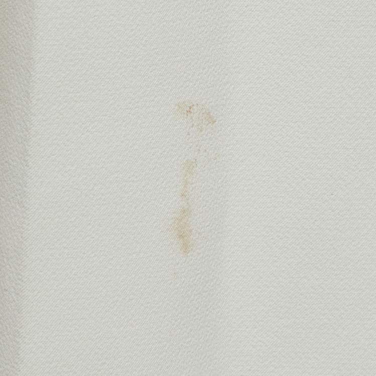 Pre Owned Elisabetta Franchi White Crepe Star Detail Jumpsuit M