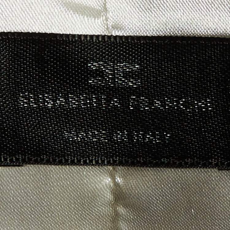 Pre Owned Elisabetta Franchi White Crepe Star Detail Jumpsuit M