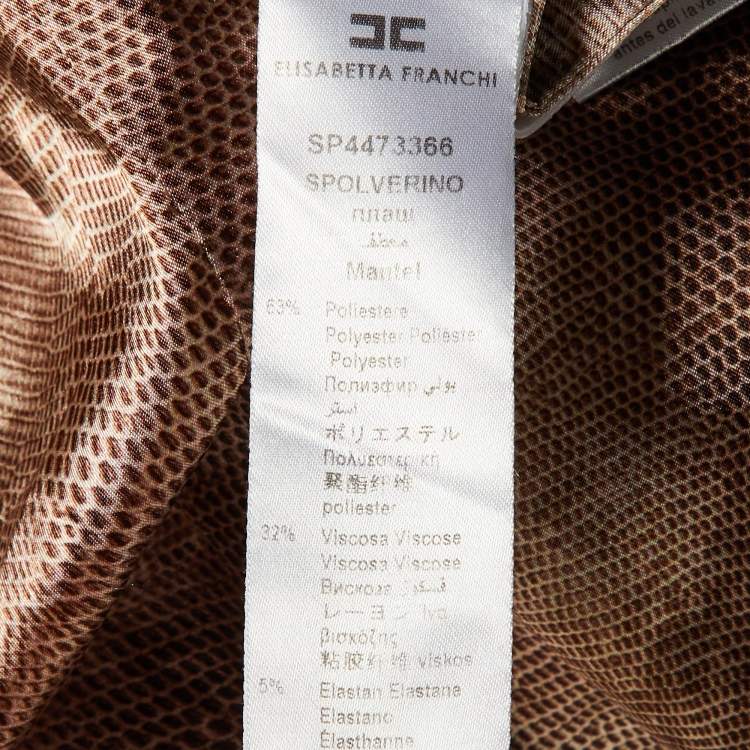 Pre Owned Elisabetta Franchi White Crepe Overcoat L