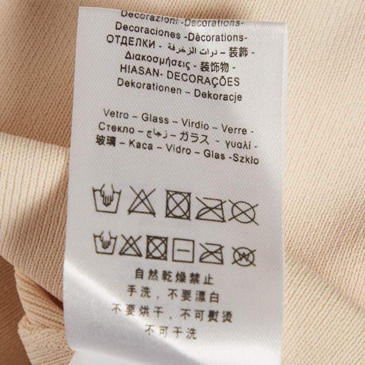 Pre Owned Elisabetta Franchi Cream Logo Embellished Knit Sleeveless Long Dress S
