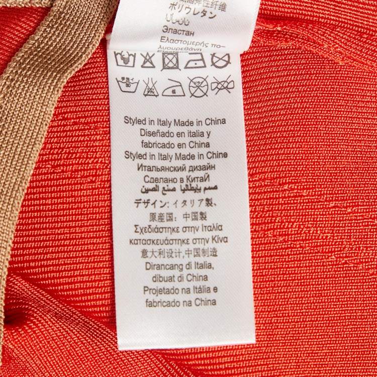 Pre Owned Elisabetta Franchi Orange Knit Sleeveless Top  M