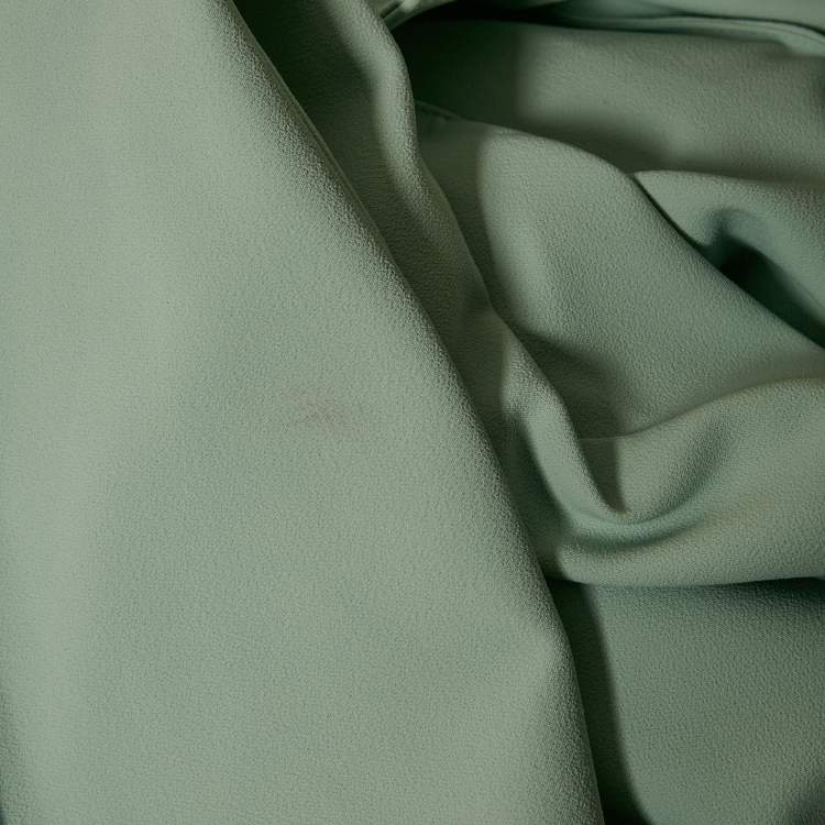 Pre Owned Elisabetta Franchi Mint Green Crepe Flared Leg Trousers M
