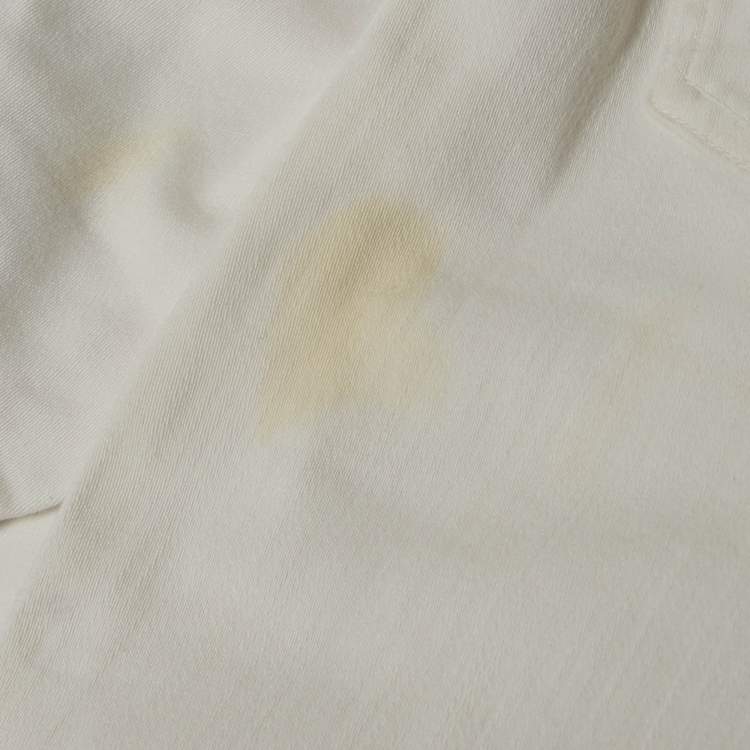 Pre Owned Elisabetta Franchi White Denim Metal Logo Detail High Waist Jeans S Waist 25"