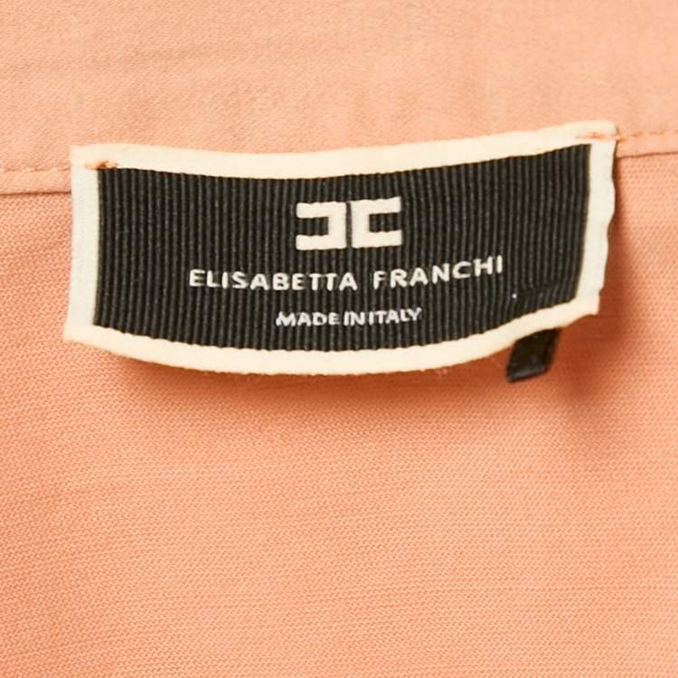 Pre Owned Elisabetta Franchi Rose Pink Synthetic Wrap Top M