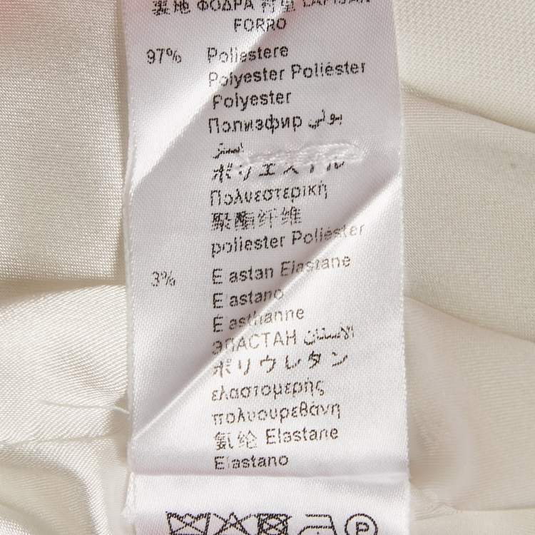Pre Owned Elisabetta Franchi White Crepe Cape Detail Mini Dress S