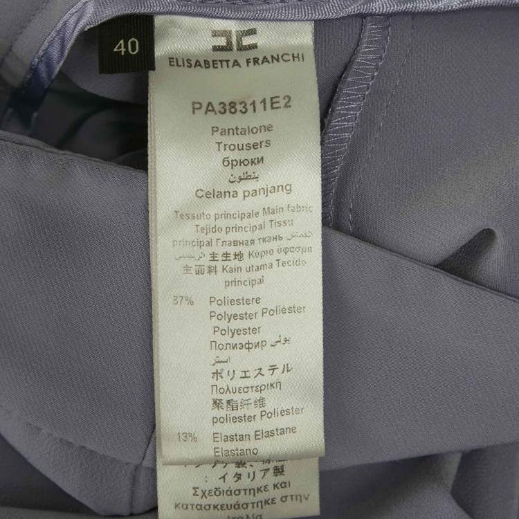 Pre Owned Elisabetta Franchi Lavender Crepe Button Detail Flared Trousers S