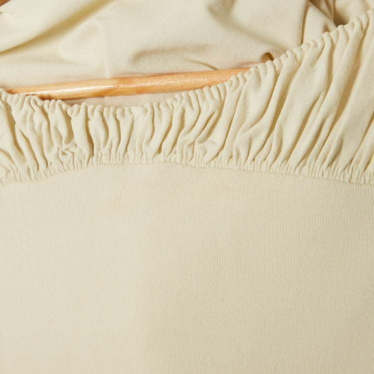 Pre Owned Elisabetta Franchi Lemon Yellow Textured Knit Sleeveless Maxi Dress S
