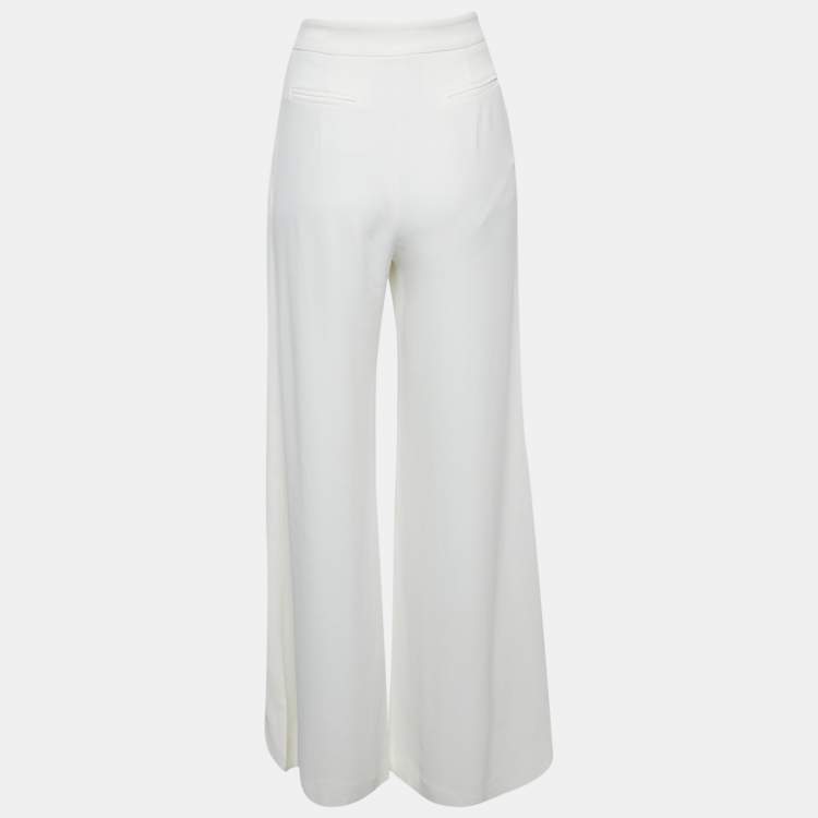 Pre Owned Elisabetta Franchi Crepe Bow Detail Flared Trousers S