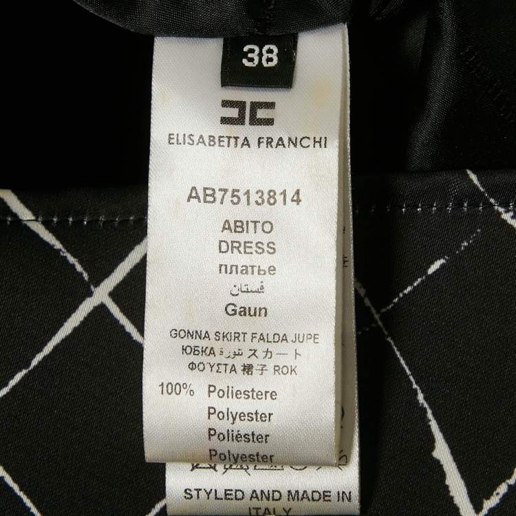 Pre Owned Elisabetta Franchi Black Silk and Satin Detachable Dress S
