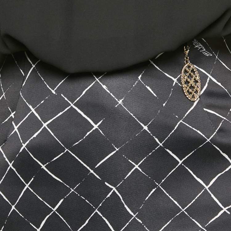 Pre Owned Elisabetta Franchi Black Silk and Satin Detachable Dress S