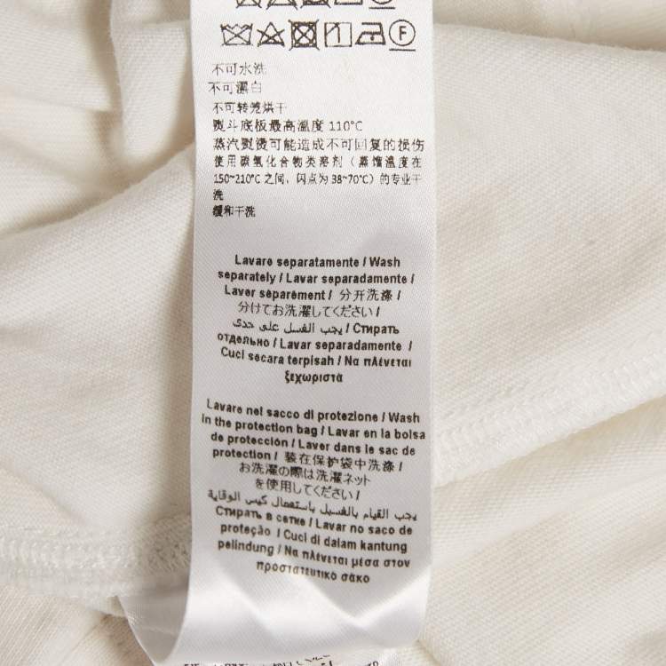 Pre Owned Elisabetta Franchi White Beaded Jersey Crewneck T-Shirt S