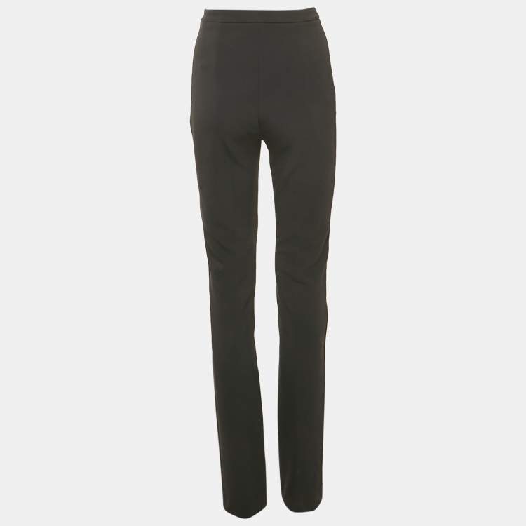 Pre Owned Elisabetta Franchi Black Crepe High Rise Trousers L