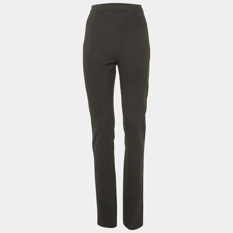 Pre Owned Elisabetta Franchi Black Crepe High Rise Trousers L