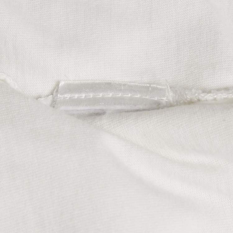 Pre Owned Elisabetta Franchi White Logo Embroidered Jersey T-Shirt S