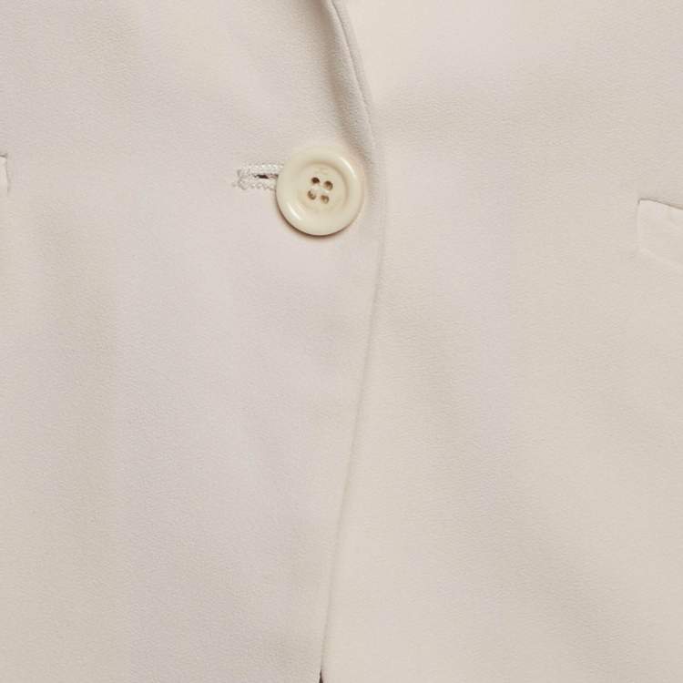 Pre Owned Elisabetta Franchi Beige Crepe Single Breasted Blazer M