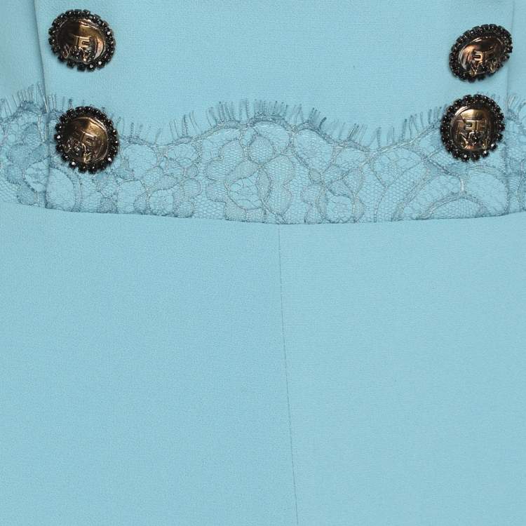Pre Owned Elisabetta Franchi Blue Crepe Trouser S
