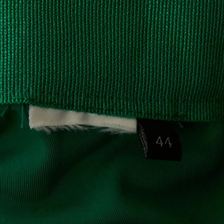Pre Owned Elisabetta Franchi Green Velvet Top and Skirt Set M