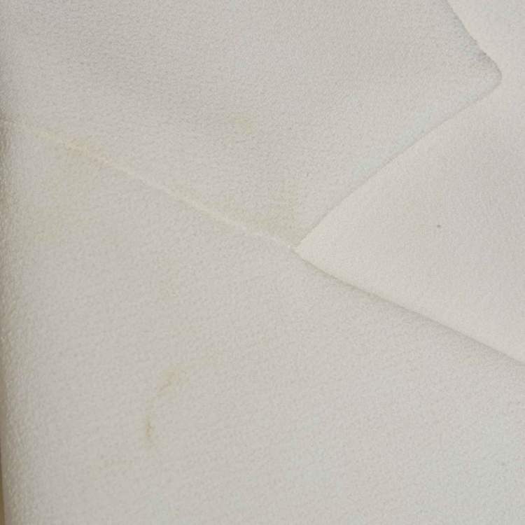 Pre Owned Elisabetta Franchi White Crepe Double Breasted Mini Dress S