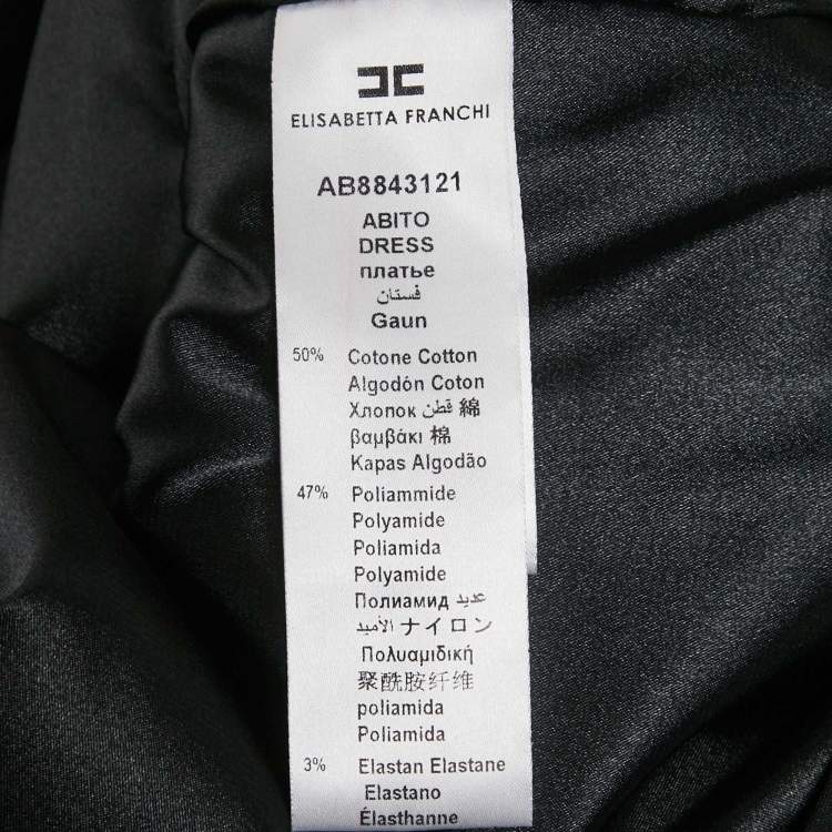 Pre Owned Elisabetta Franchi Black Jersey Logo Detail Mini Dress M