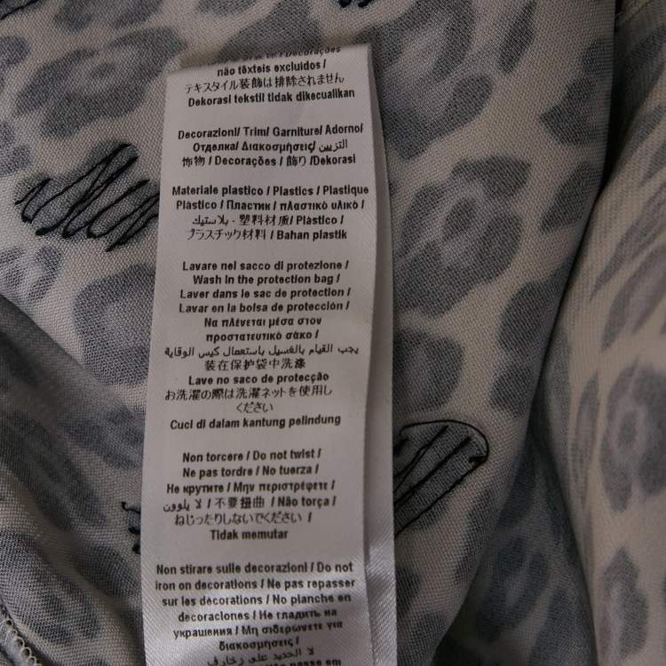 Pre Owned Elisabetta Franchi Beige/Black Leopard Print Crepe Sequin Embellished Mini Dress M