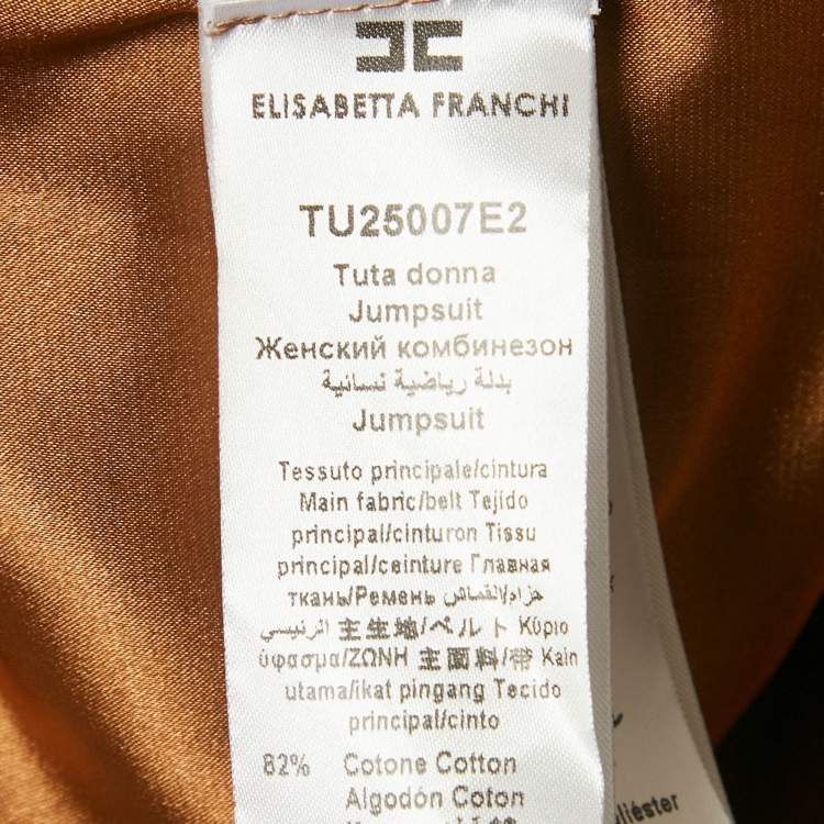 Pre Owned Elisabetta Franchi Metallic Lurex Jumpsuit L