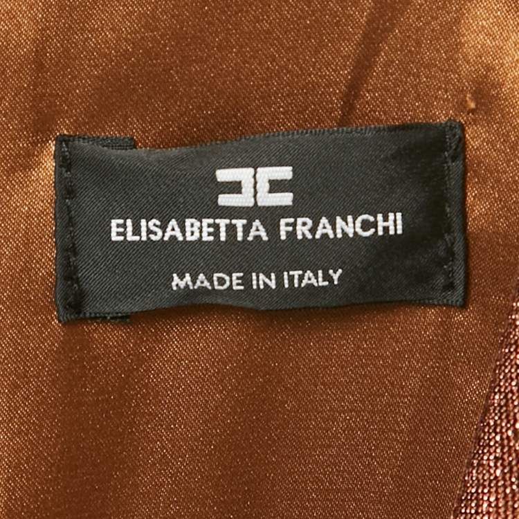Pre Owned Elisabetta Franchi Metallic Lurex Jumpsuit L